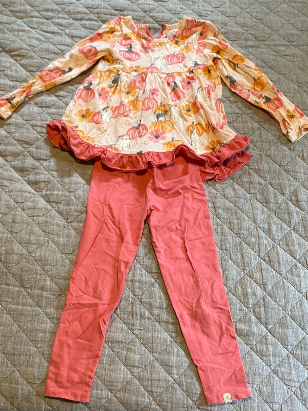 Burt's Bees organic Pink Pumpkin Print tunic and legging set 4T
